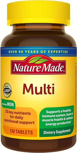 Nature Made Multivitamin Tablets with Iron, Multivitamin for Women and Men for Daily Nutritional Support, 130 Tablets, 130 Day Supply in Pakistan