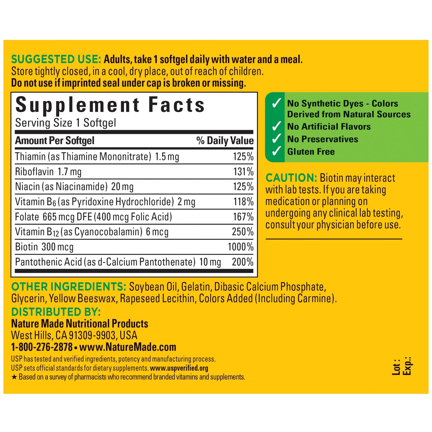 Nature Made Super B Energy Complex, Dietary Supplement for Brain Cell Function Support, 160 Softgels, 160 Day Supply (Packaging May Vary)