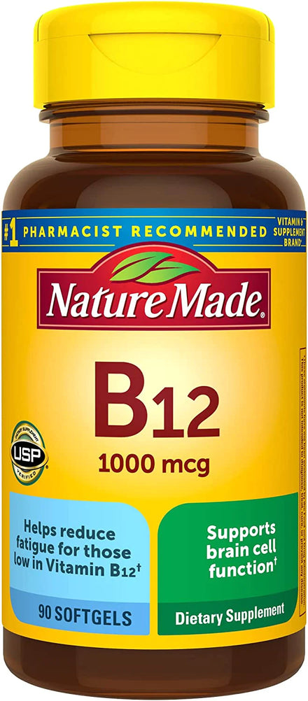Nature Made Vitamin B12 1000 mcg, Dietary Supplement for Energy Metabolism Support, 150 Softgels, 150 Day Supply