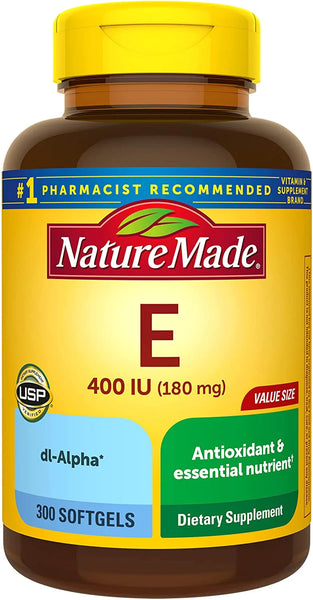 Nature Made Vitamin E 180 mg (400 IU) dl-Alpha, Dietary Supplement for Antioxidant Support, 300 Softgels, 300 Day Supply in Pakistan