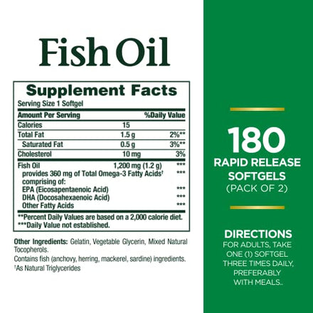 Nature’s Bounty Fish Oil , Supports Heart Health With Omega 3 Supplement in Pakistan