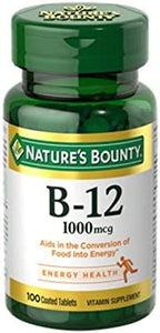 Nature's Bounty Vitamin B12, Supports Energy Metabolism, Tablets, 1000mcg, 200 Ct