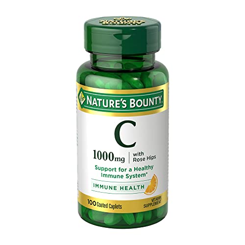 Nature's Bounty Vitamin C + Rose Hips, Immune Support, 1000mg, Coated Caplets, 100 Ct in Pakistan