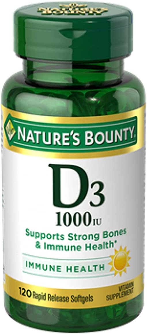 Nature’s Bounty Vitamin D3 1000 IU Softgels, Immune Support, Promotes Healthy Bones, 350 Ct