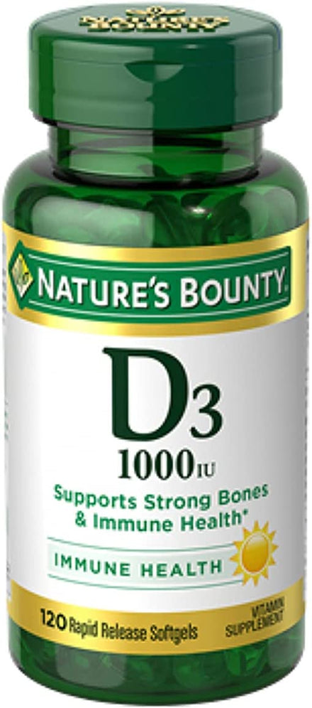 Nature’s Bounty Vitamin D3 1000 IU Softgels, Immune Support, Promotes Healthy Bones, 350 Ct
