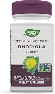 Nature's Way Rhodiola Premium Extract - 250 mg per serving - Supports Energy & Mental Stamina* - Non-GMO Project Verified - Adaptogenic Herb* - Vegan & Gluten Free - 60 Capsules in Pakistan