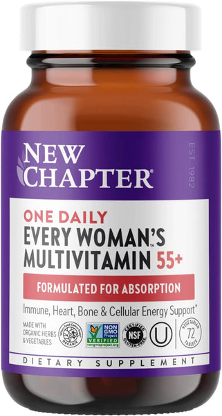 New Chapter Multivitamin for Women 50 Plus + Immune Support - Every Woman's One Daily 55+ with Fermented Probiotics + Whole Foods + Astaxanthin + Organic Non-GMO Ingredients - 72 ct in Pakistan