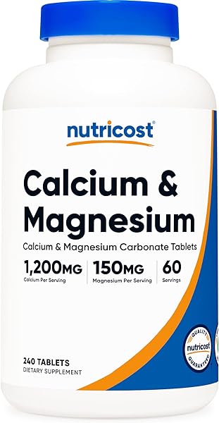 Nutricost Calcium & Magnesium Carbonate 240 Tablets, 1200mg of Ca & 150mg of Mg per Serving, 60 Servings- Gluten Free, Non-GMO in Pakistan in Pakistan