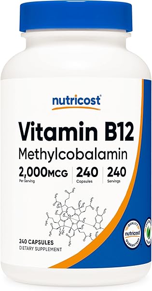 Nutricost Vitamin B12 (Methylcobalamin) 2000mcg, 240 Capsules - Vegetarian Caps, Non-GMO, Gluten Free B12 Supplement in Pakistan