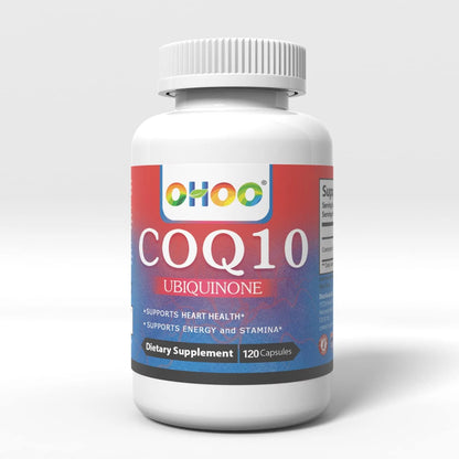 OHOO 200mg CoQ10, Coenzyme Q10 Support for Brain Heart Energy and Antioxidanimmune Supplement,120 Capsles