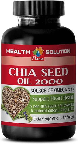 Oleic Acid Organic - CHIA Seed Oil 2000 - Improve The Function of The Brain, Plant Based Omega 3 6 9 Supplement, Anti Aging Supplement, chia Seed Supplement Pill, Omega 3 Fatty Acids, 1B 60 Softgels in Pakistan in Pakistan