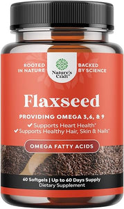 Omega Flaxseed Oil 1000mg per serving Softgels - Flax Seed Oil Softgel for Brain Support Constipation and Cycle support and Heart Health Supplement - Natural Omega 3 6 9 for Hair Skin and Nails in Pakistan