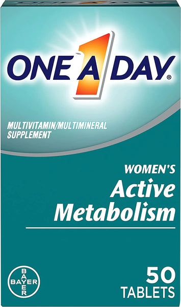 One A Day Women’s Active Metabolism Multivitamin, Supplement with Vitamin A, Vitamin C, Vitamin D, Vitamin E and Zinc for Immune Health Support*, Iron, Calcium, Folic Acid & more, 50 Count in Pakistan