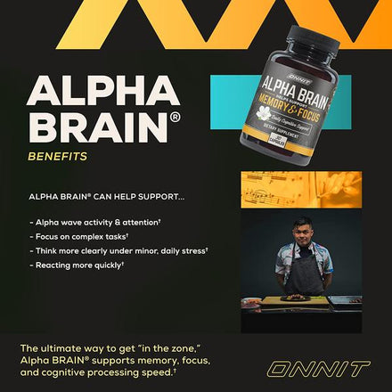 Onnit Alpha Brain Supplement for Concentration, Brain & Memory Support - Brain Booster