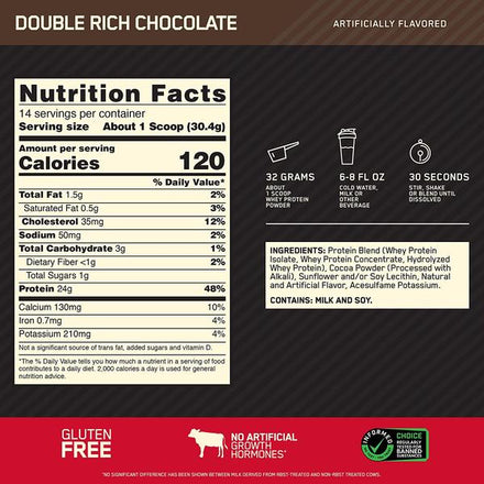 Optimum Nutrition Gold Standard 100% Whey Protein Powder for Lean Muscle Mass