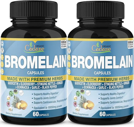 Organic Cadane 2 Packs of Bromelain Capsules 10050mg, 120caps in Pakistan
