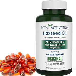 Organic Flaxseed Oil 1,000 mg Omega-3, Immune System Booster with Omega 3,6,9 from Natural ALA, Supports Healthy Hair, Skin and Nails, 100 Rich Liquid Softgels Per Bottle in Pakistan