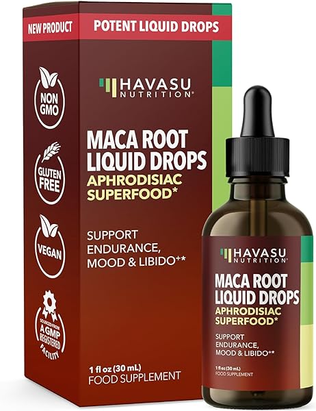 Organic Maca Root Drops Liquid | Supports Endurance, Mood, and Performance in Men & Women | Black Maca to Promote Overall Health & Support Fertility | Alcohol Free, Non-GMO, Vegan, Unflavored, 30mL in Pakistan in Pakistan