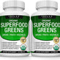 Organic Super Greens Capsules Superfood Fruit Veggie Supplement - 28 Powerful Natural Ingredients with Alfalfa, Beet Root, Tart Cherry & Ginger for Immune & Energy Support, for Men Women, 60 Tablets
