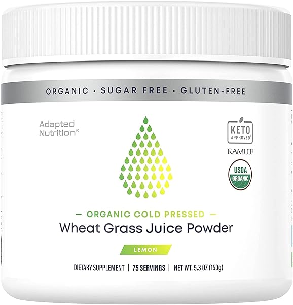 Organic Wheatgrass Juice Powder with Kamut | 75 Servings | Chlorophyll & Trace Minerals | No Maltodextrin & Sugar | Delicious Lemon Flavor in Pakistan in Pakistan