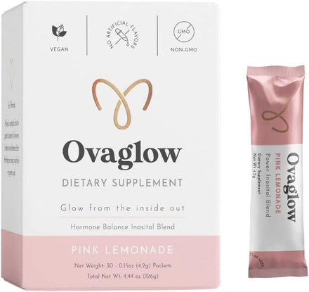 Ovaglow Inositol Blend- Inositol Powder Stick Pack Supplement - Ideal 40:1 Ratio Myo-Inositol and D-Chiro Inositol with Chromium and Folate - Supports Hormone, Ovarian and Insulin Health - Vitamin B8