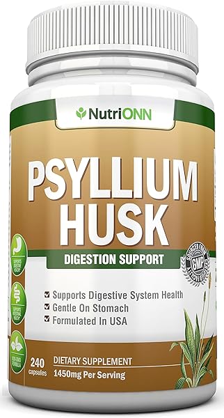 PSYLLIUM Husk Capsules - 1450mg Per Serving - 240 Capsules - Double Strength - Premium Psyllium Fiber Supplement - Great for Digestion and Regularity - 100% Natural Soluble Fiber in Pakistan in Pakistan