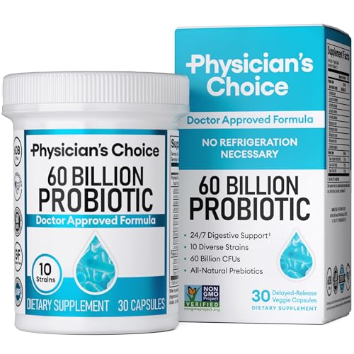Physician's Choice Probiotics 60 Billion CFU - 10 Strains + Organic Prebiotics - Immune, Digestive & Gut Health - Supports Occasional Constipation, Diarrhea, Gas & Bloating - for Women & Men - 30ct in Pakistan