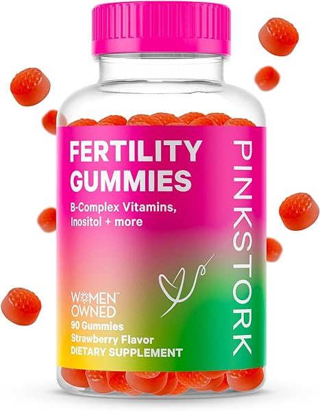 Pink Stork Fertility Gummies, Support Conception and Hormone Balance for Women with Inositol, Folic Acid, and Vitamin B6, Prenatal Fertility Supplements for Women - Strawberry, 90 Count in Pakistan in Pakistan