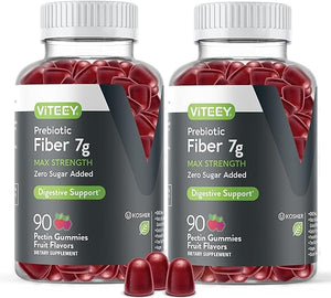 Prebiotic Fiber Gummies for Adults, 7g - Zero Sugar Added - Fiber Supplement Gummies for Digestive Health Regularity & Natural Weight Support - Vegan, Gelatin Free - Chewable Fruit Flavored Gummy in Pakistan