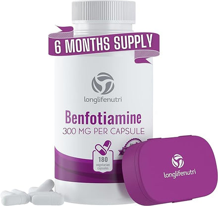 Premium Benfotiamine 300mg, 180 Veg Capsules - Enhanced Vitamin B1 for Optimal Nerve & Circulation Support - Robust Thiamine Blend - Blood Sugar Support Supplement in Pakistan