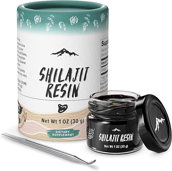 Pure Shilajit Resin with Spoon, High Nutritional Potency, Plant-Derived Trace Minerals & Fulvic Acid (1oz / 30gm, Pack of 1) in Pakistan in Pakistan