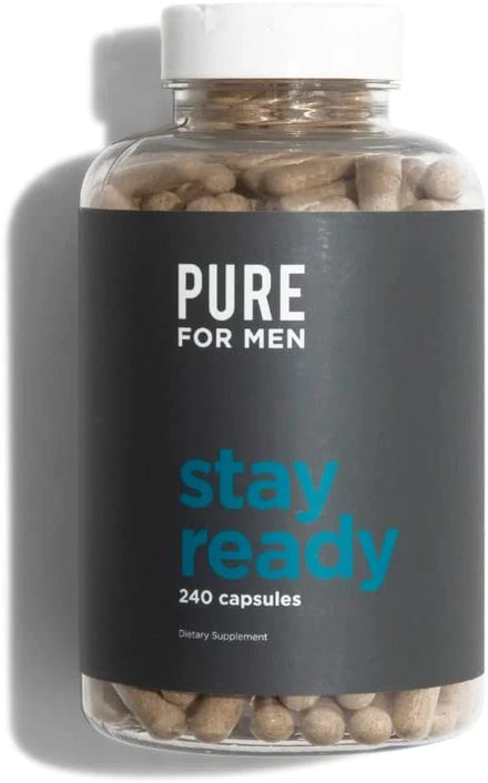 Pure for Men Original Cleanliness Stay Ready Fiber Supplement, 60 Vegan Capsules | Helps Promote Digestive Regularity | Psyllium Husk, Aloe Vera, Chia Seeds, Flaxseeds | Proprietary Formula