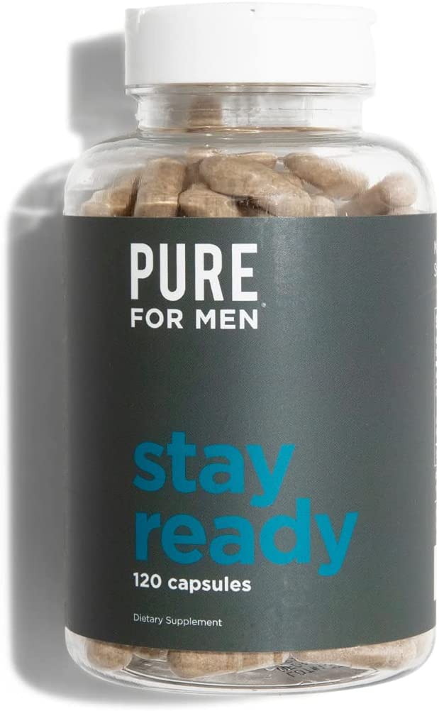 Pure for Men Original Cleanliness Stay Ready Fiber Supplement, 60 Vegan Capsules | Helps Promote Digestive Regularity | Psyllium Husk, Aloe Vera, Chia Seeds, Flaxseeds | Proprietary Formula