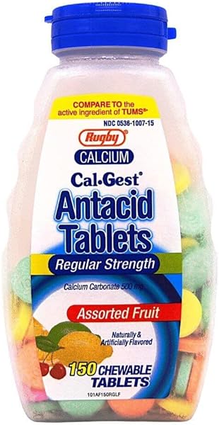 RUGBY LABS CAL-GEST Calcium Carbonate 500 mg Chewable Tablets 150 Count in Pakistan
