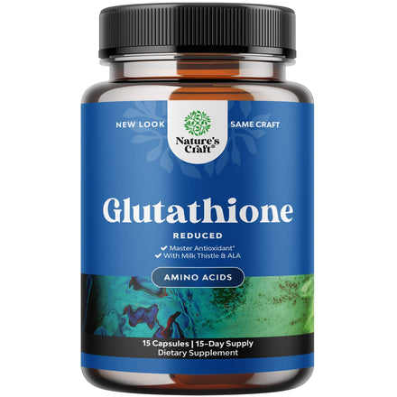 Reduced Glutathione Supplement with Glutamic Acid - L Glutathione 500mg Per Serving with Silymarin Milk Thistle Extract ALA Alpha Lipoic Acid Complex for Liver Support Skin Complexion Immunity