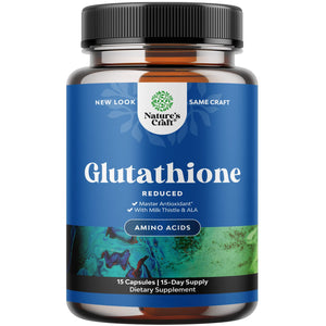 Reduced Glutathione Supplement with Glutamic Acid - L Glutathione 500mg Per Serving with Silymarin Milk Thistle Extract ALA Alpha Lipoic Acid Complex for Liver Support Skin Complexion Immunity