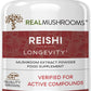 Reishi Mushroom Capsules for Immune Support, Vitality, Relaxation (200ct) Vegan, Non-GMO Mushroom Capsules for Wellness & Better Sleep, Safe for Pets, Verified Levels of Beta Glucan