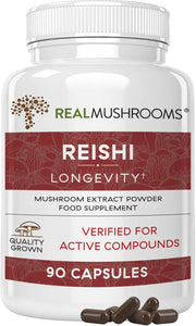 Reishi Mushroom Capsules for Immune Support, Vitality, Relaxation (200ct) Vegan, Non-GMO Mushroom Capsules for Wellness & Better Sleep, Safe for Pets, Verified Levels of Beta Glucan