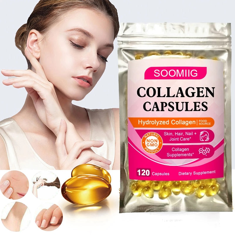 Hydrolyzed Collagen Capsules Support Skin&Joint& Hair & Nails Health Anti-aging Nutritional Supplements For Women