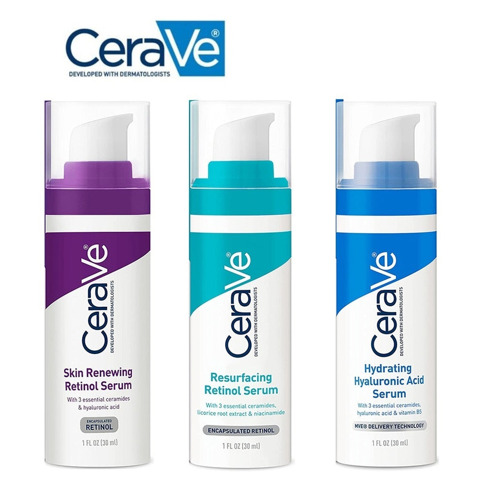 CeraVe Resurfacing Retinol Serum Skin Repairing Hydrating Hyaluronic Acid Serum