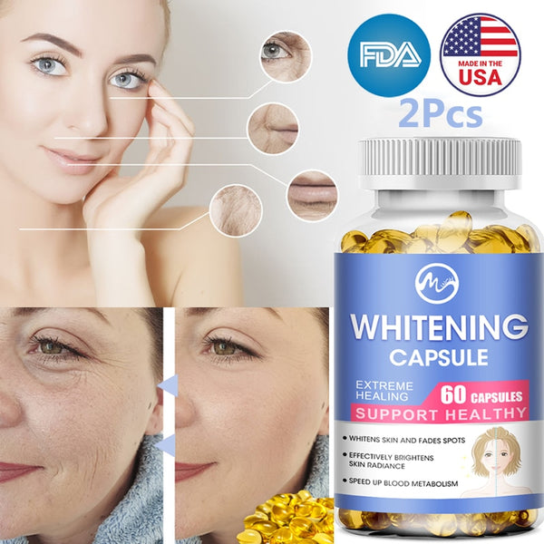 Minch Whitening Capsules Glutathione Softgels Effective Skin Lighten Supplement Dark Spots Melasma Acne Scar Remover Antioxidant in Pakistan