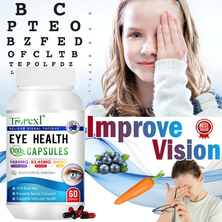 Improve Vision Supplement Capsule Lutein Blueberry Protect Eyesight Prevent Myopia Carotene Relieve Eye Pressure Fatigue Dry