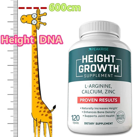Height Boosting Vitamin Pills - L-Arginine Calcium Zinc Supplement - Height Boosting Vitamin Pills For Everyone - HGH Free