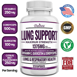 Best Supplement for Lungs - Targets Smoking, Improve Lung Health, Environmental Toxins and Air Pollution To Help Breathe Easy