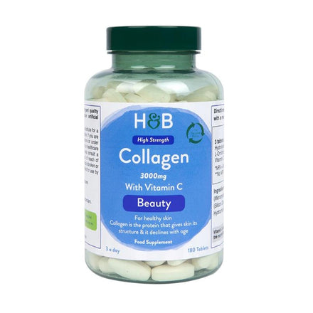 High Strength Collagen 3000 mg With Vitamin C Beauty For Healthy Skin Food Supplement 180 Tablets