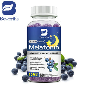 BEWORTHS Melatonin 10mg Gummies Anxiety Stress Relief Help Deep Sleep Save Insomnia Supplements Melatonin Healthy Sleep Tools