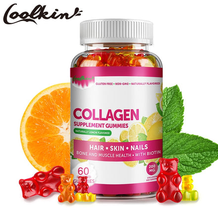 Collagen Gummies with Biotin Zinc Vitamins C & E - Collagen Supplement for Anti-Aging, Hair Growth, Skin Care & Nail Strength