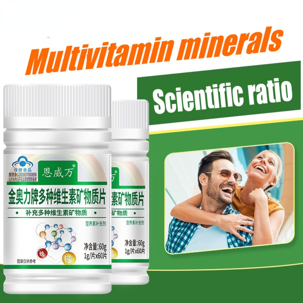 Daily Multivitamin with Vitamins Minerals Organic Foods Capsules Vitamin A, C, B2, B3, B5, B6, B12 Calcium iron zinc Vegan