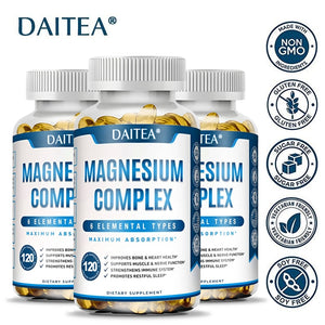 Magnesium Complex Capsules - Bone, Muscle & Heart Health Supplement, Sleep Support, Muscle Relaxation, Stress & Anxiety Relief