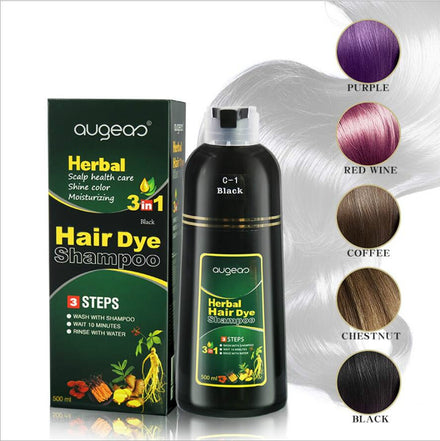 Herbal 500ml Natural Plant Conditioning Hair Dye Black Shampoo Fast Dye White Grey Hair Removal Dye Coloring Black Hair